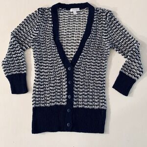 A Pea‎ In The Pod Cardigan Sz Small Open Knit Sweater Maternity Navy Blue *READ*
